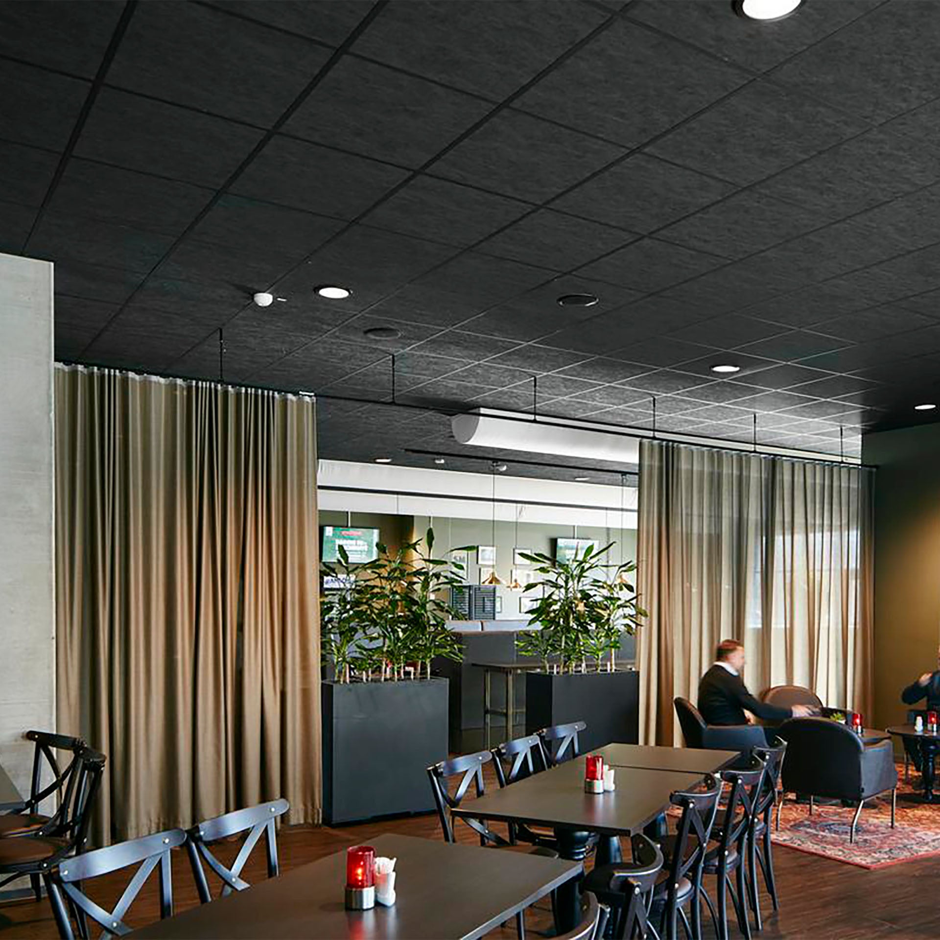 Black Acoustic Ceiling Panels Ecophon Advantage A 60x60cm 6 pcs