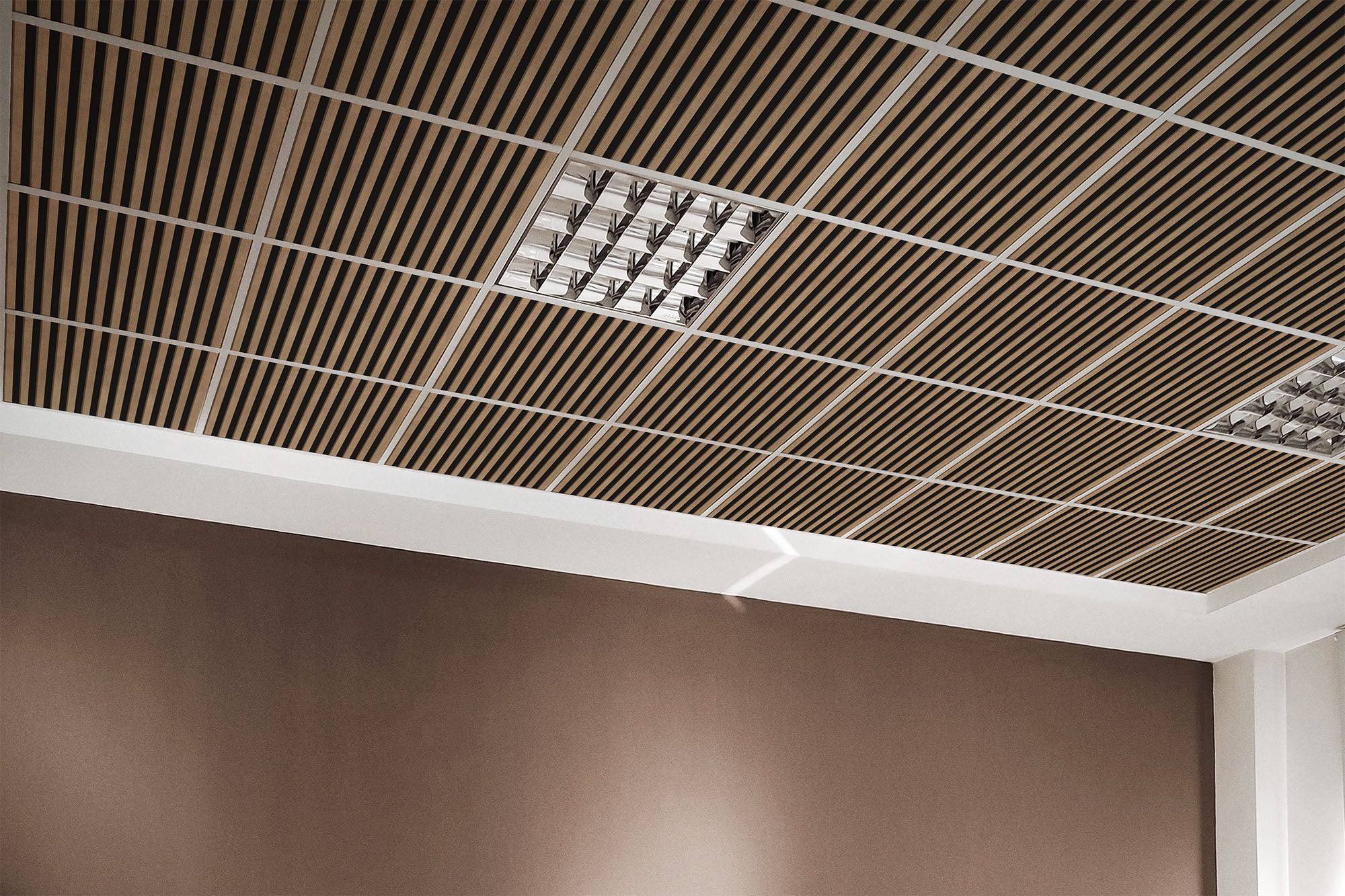 Acoustic Ceiling Panels 60x60cm - Oak Slats Set of 6